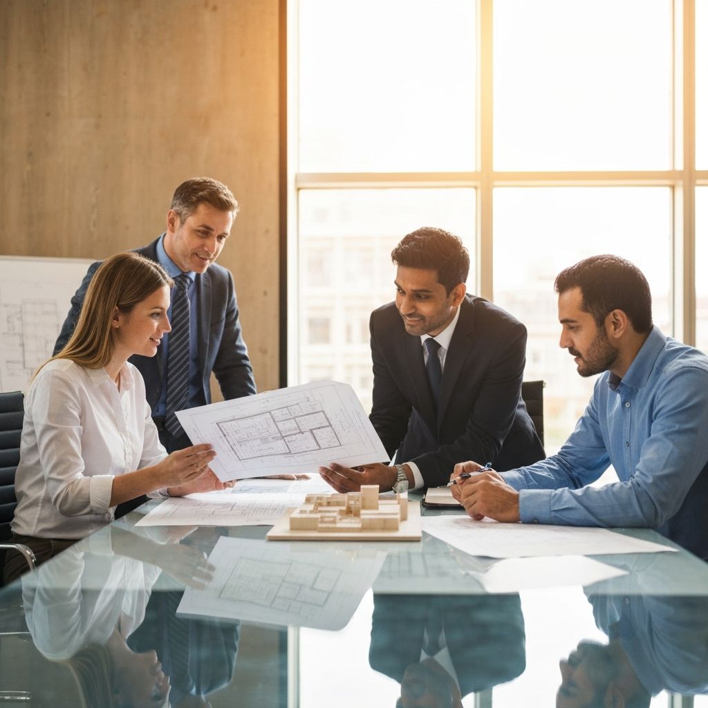 Projektteam von HD Real Estate & Construction im Besprechungsraum
